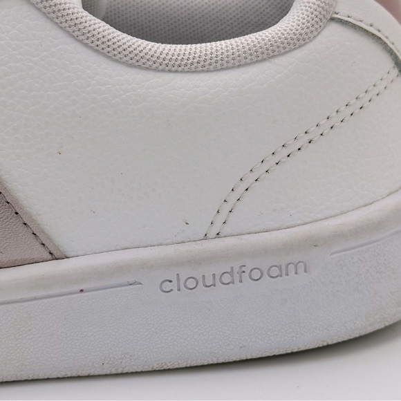 Adidas OrthoLite Float Sneakers Women's 8.5 White Stripes Rose Gold Cloudfoam - Picture 7 of 11